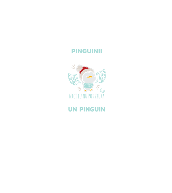 pinguinii nu pot zbura, nici eu nu pot zbura, așa că sunt un pinguin model albastru jeanși pe tricou