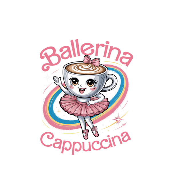 Ballerina Cappuccina model negru pe tricou