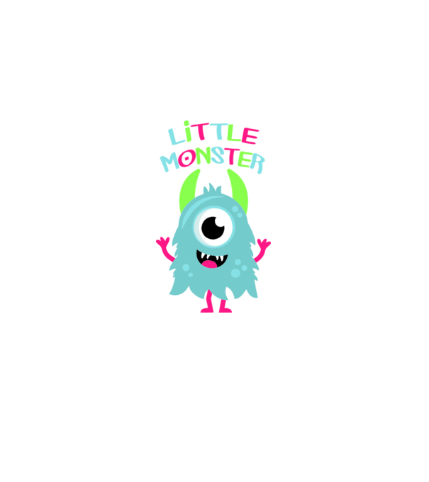 Little monster model alb pe tricou