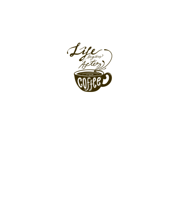 Life begins after coffee model alb pe tricou