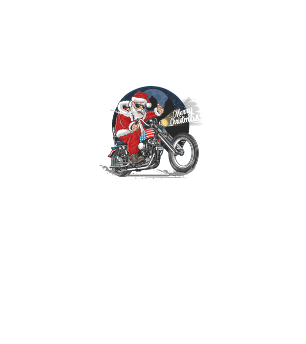 Santa Motocicletă Merry Christmas model negru pe tricou
