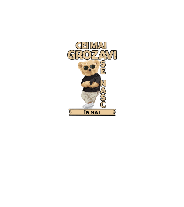Teddy cel cool Mai model negru pe tricou