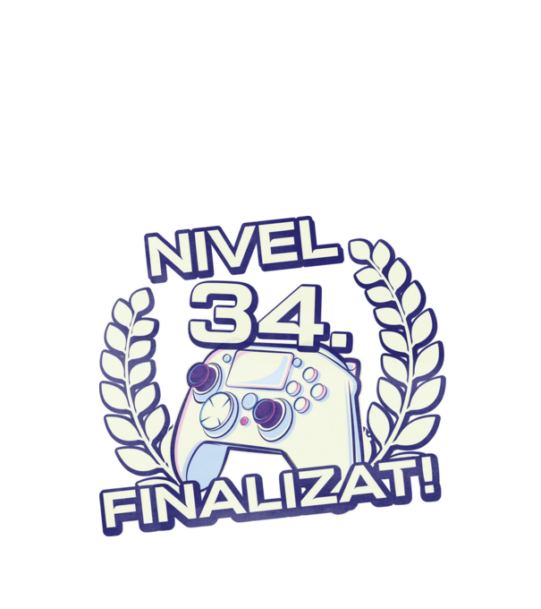 Nivel 34 finalizat! model negru pe tricou