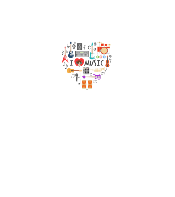 music heart model alb pe tricou