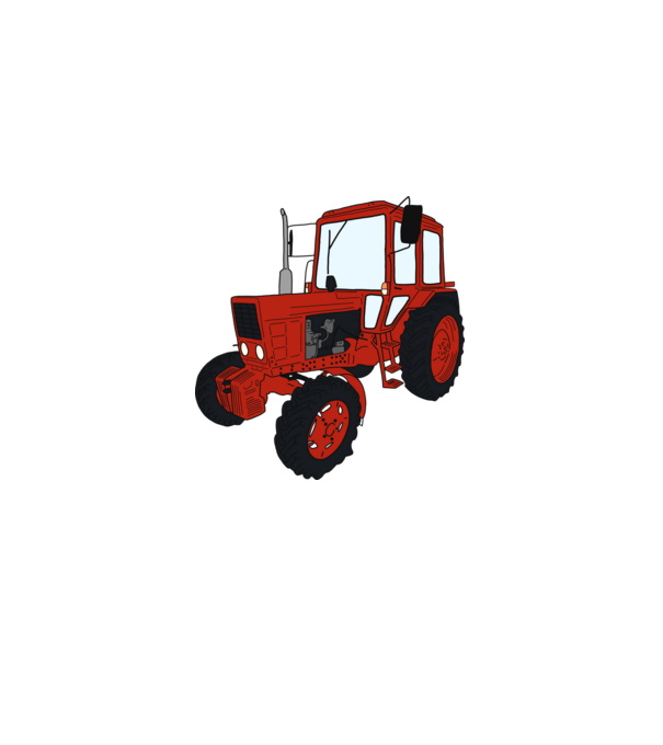 TRACTOR model alb pe tricou