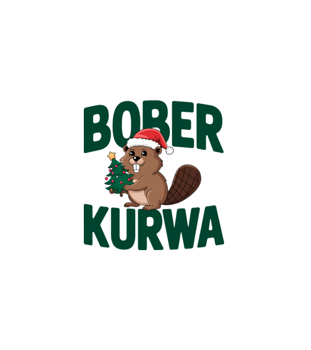 Bober kurwa xmas model alb pe tricou