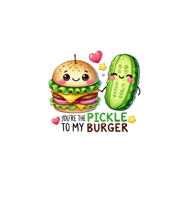 Pickle to my Burger model alb pe tricou