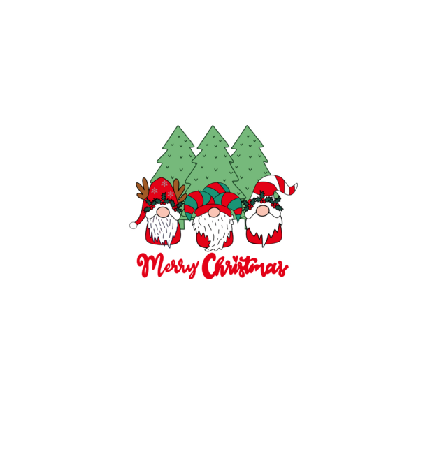 Merry christmas gnomes model albastru jeanși pe tricou