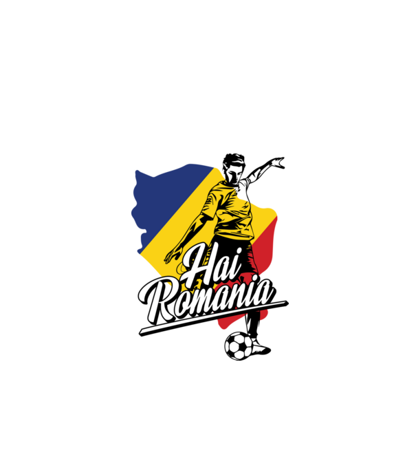 Hai romania fotbal model alb pe tricou