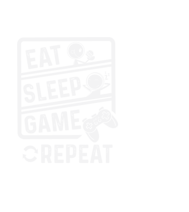 Eat sleep game repeat model negru pe tricou