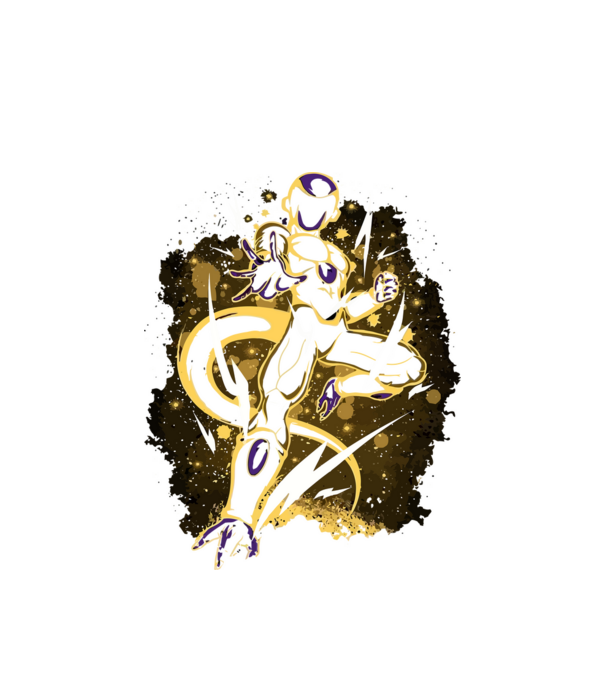 golden freeza dragonball model alb pe tricou