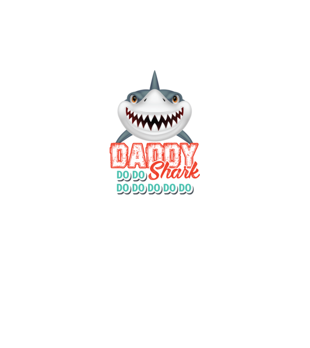 Daddy shark model alb pe tricou