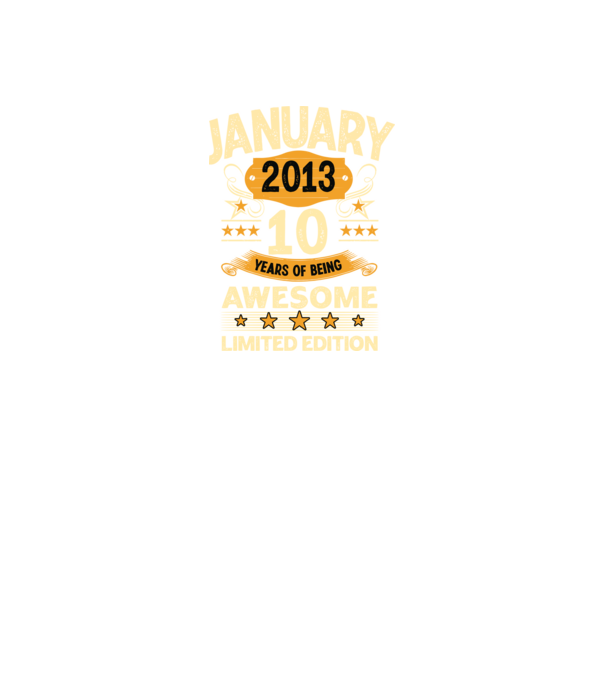 January 2013 10 years of being limited edition model negru pe tricou