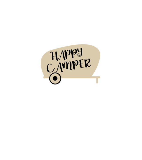 Happy camper text model negru pe tricou