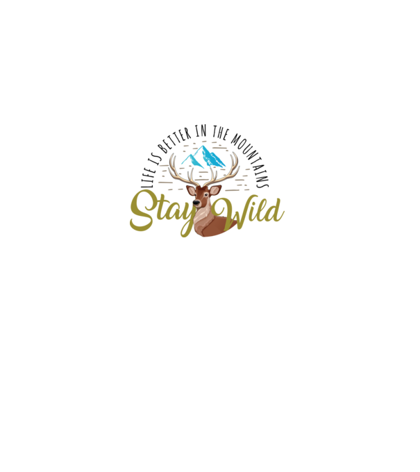 Stay wild Cerb model alb pe tricou