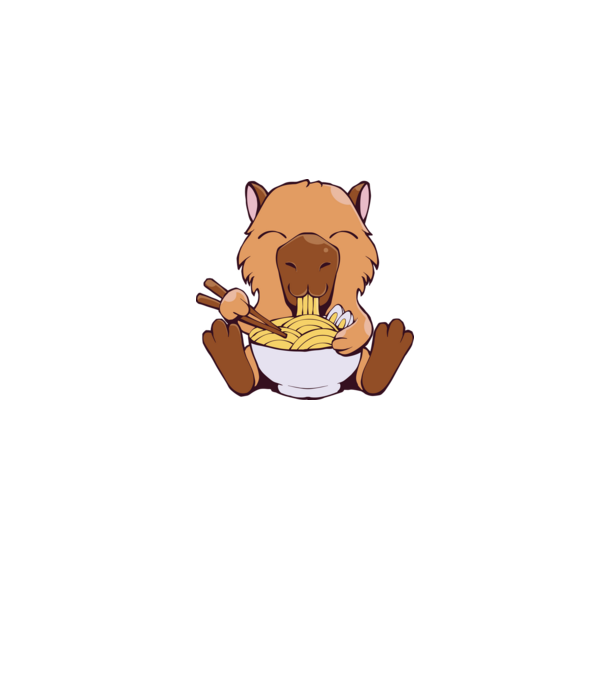 Capibară Ramen model gri pe tricou