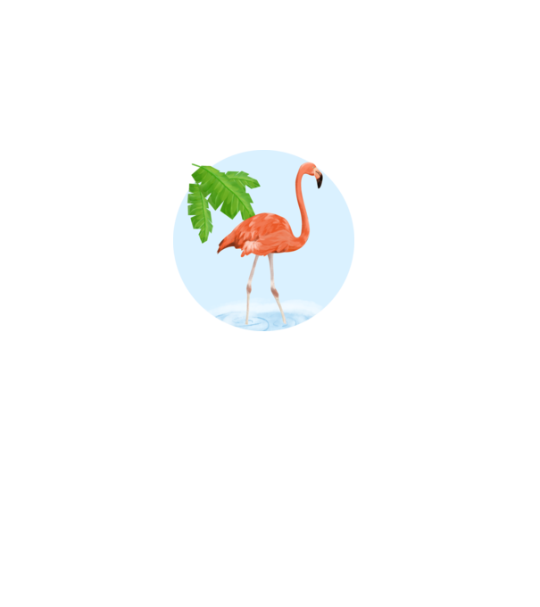 Flamingo model albastru închis pe tricou