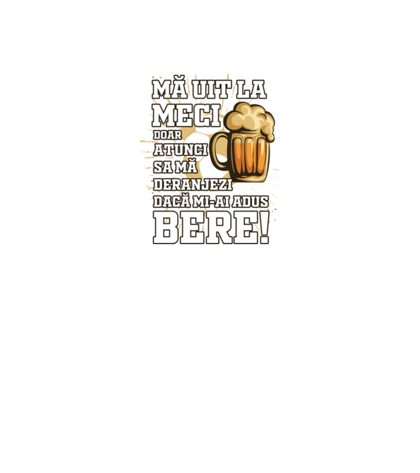 Mă uit la meci model negru pe tricou