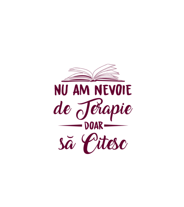 nu am nevoie de terapie, doar să citesc model alb pe tricou