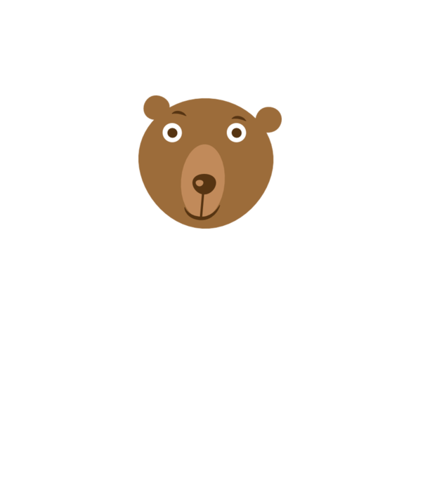 Bear Face model gri pe tricou
