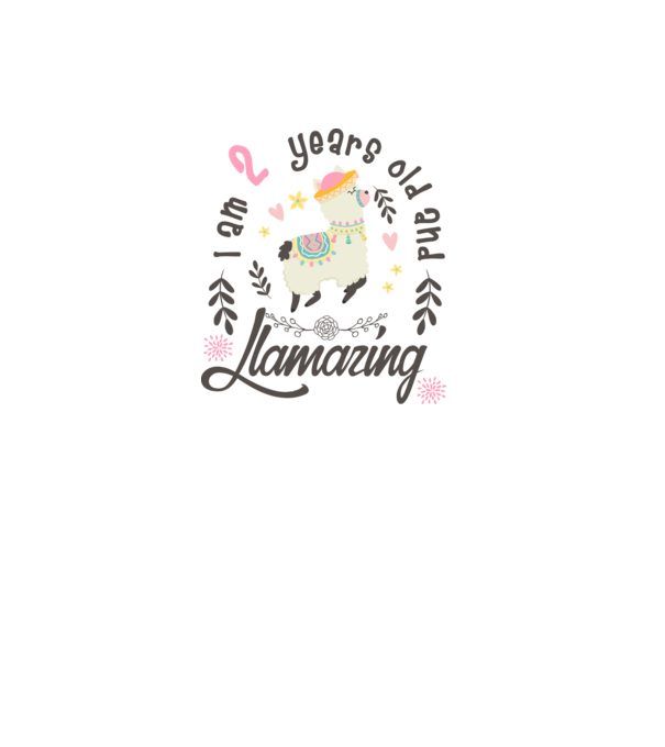 Birthday Llamazing 2 years old model alb pe tricou