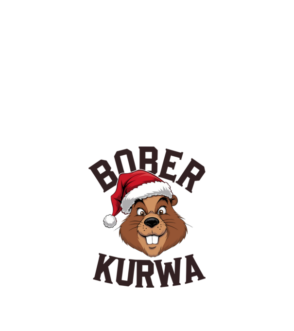 Bober kurwa xmas model alb pe tricou