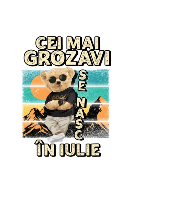 RETRO teddy IULIE model negru pe tricou