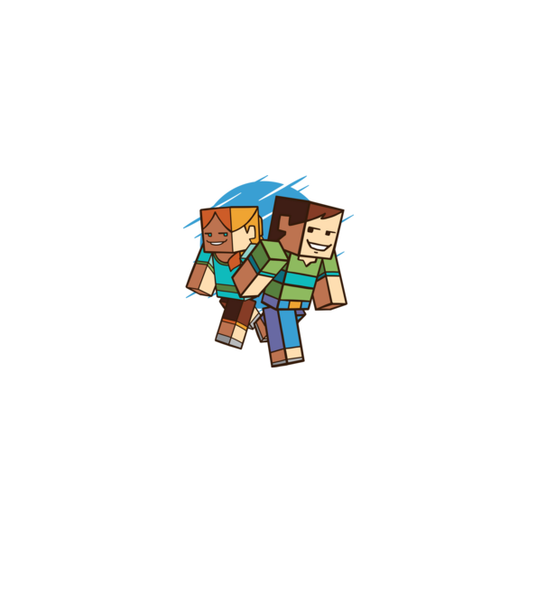 Minecraft model albastru deschis pe tricou
