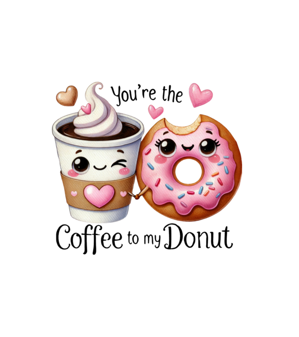 Coffee to my Donut model alb pe tricou