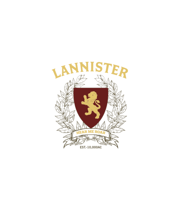 Lannister model alb pe tricou