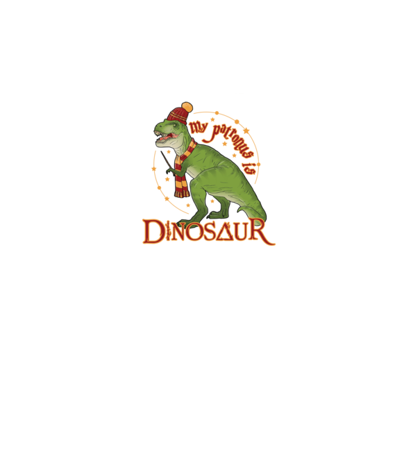 My patronus is dinosaur model negru pe tricou