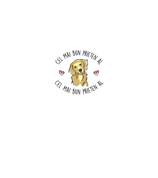 Cel mai bun prieten al meu este un golden retriever model alb pe tricou