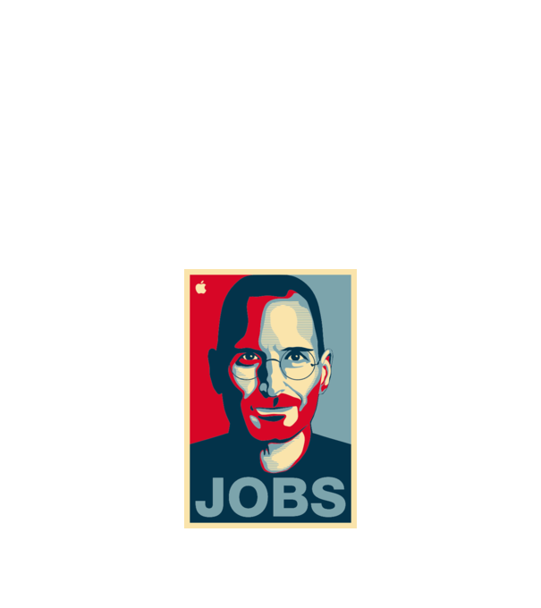 Jobs pop art model alb pe tricou
