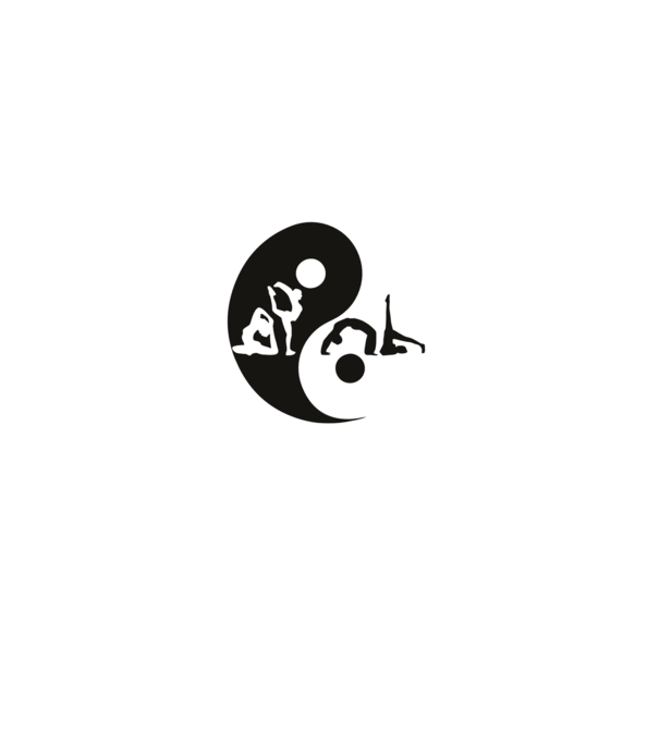 Yoga yin-yang model negru pe tricou