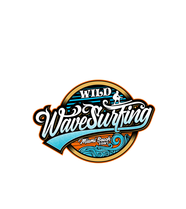 WaveSurfing model negru pe tricou
