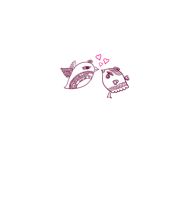 lovebirds model alb pe tricou