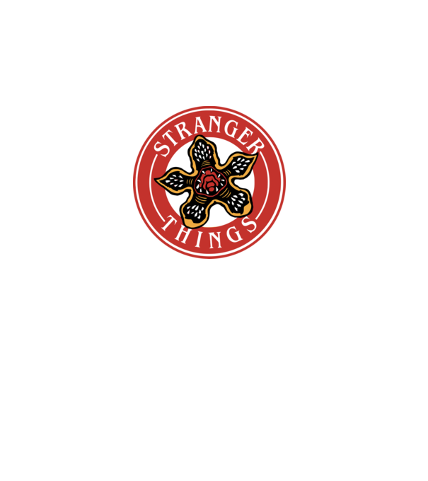 stranger things logo bucks model negru pe tricou