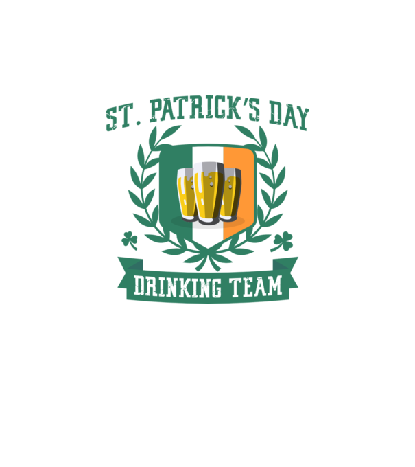 St Patrick Drinking team model alb pe tricou