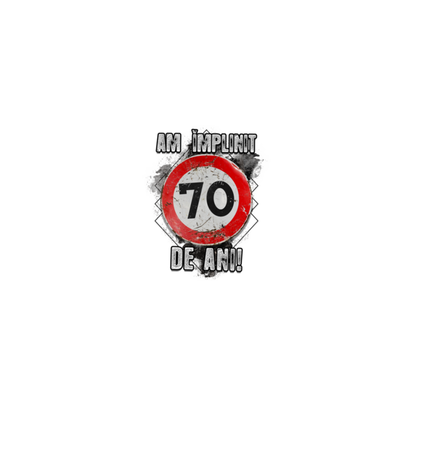 Am împlinit 70 de ani! model negru pe tricou