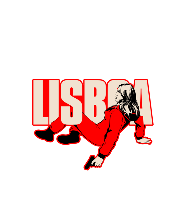 lisboa la casa de papel model negru pe tricou