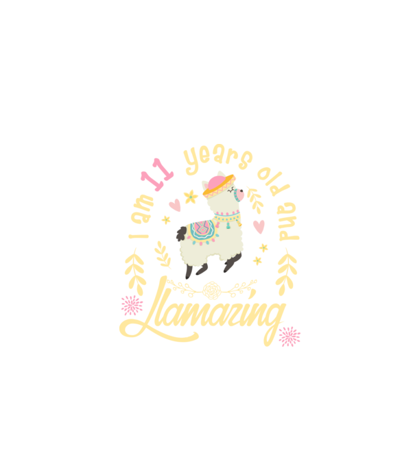 Birthday Llamazing 11 years old model negru pe tricou