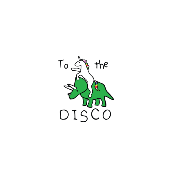 To the disco! model alb pe tricou