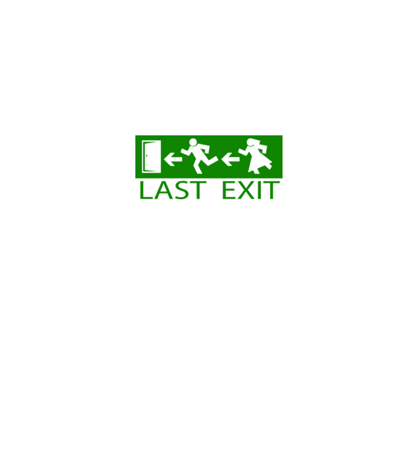 Last Exit model alb pe tricou