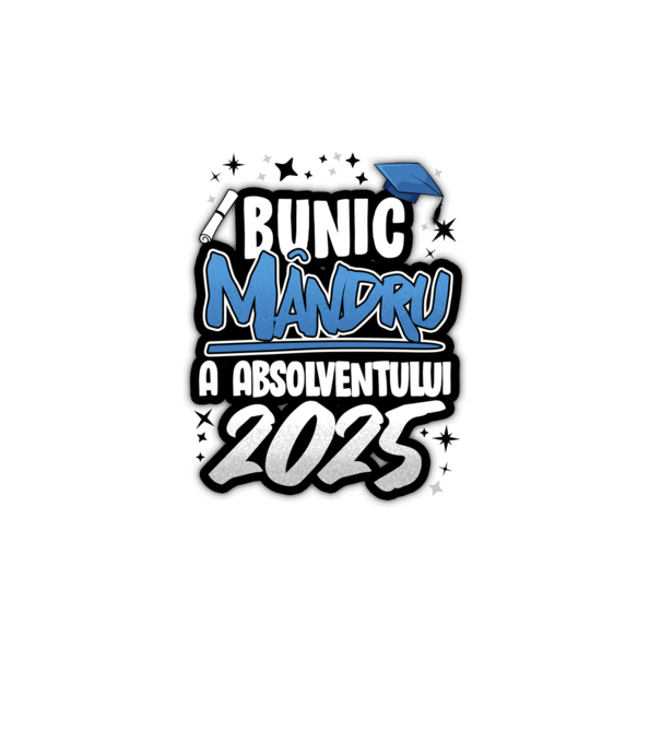 Bunic MÂNDRU a absolventului model alb pe tricou