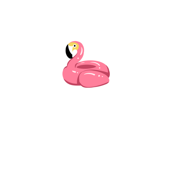 Flamingo colac de înot model alb pe tricou