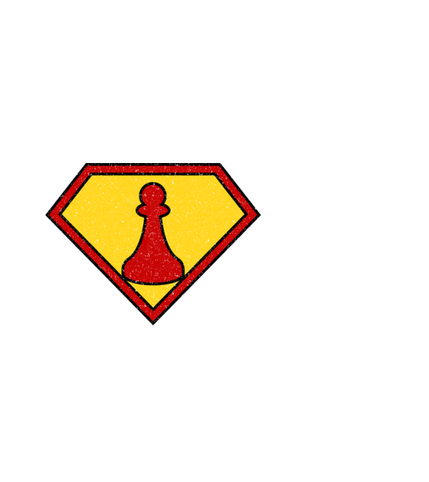 SuperChess pion de șah model alb pe tricou