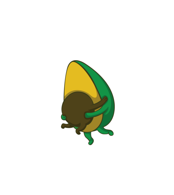 Avocado model alb pe tricou