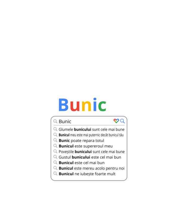 căutare Google Bunic model alb pe tricou