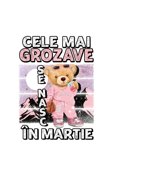 RETRO teddy fetişcană MARTIE model alb pe tricou