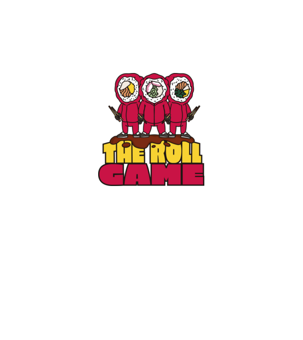 the roll game squid game model alb pe tricou